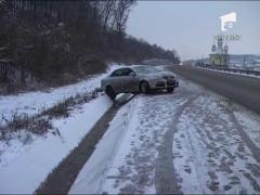 Un microbuz a iesit in decor pe centura orasului Gherla