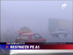Trafic oprit, la noapte, pe A1