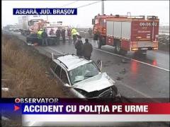 Accident cu politia pe urme
