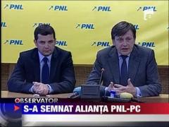 Liberalii si conservatorii au semnat alianta PNL - PC