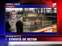 Strivita de bucati de beton din cauza unui trailer