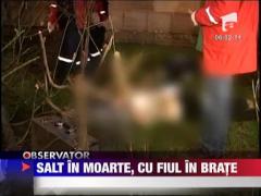 UPDATE / S-a aruncat de la etajul noua cu copilul de trei ani in brate!