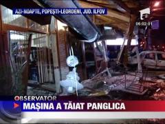 Un tanar fara carnet a intrat cu masina intr-un  magazin din Popesti-Leordeni