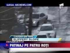 Gerul si poleiul au prefacut in patinoare strazile din SUA