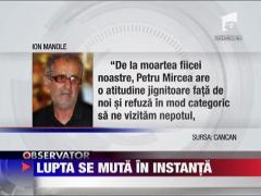 Razboiul dintre parintii Madalinei Manole si sotul cantaretei se muta in instanta