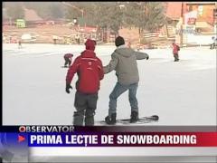 Prima lectie de snowboarding