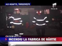 Incendiu puternic la fabrica de hartie din Targoviste