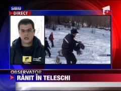 Turist lovit de cablul unui teleschi
