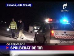 Biciclist lovit in plin de un TIR