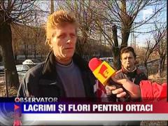 Lacrimi si flori pentru ortacii morti la Mina Uricani
