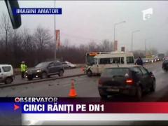 Cinci raniti intr-un accident pe DN1