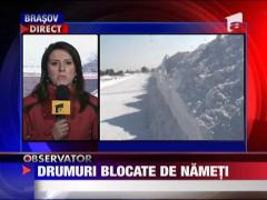 Un drum national si patru drumuri judetene, inchise din cauza viscolului
