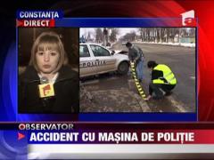 Masina a politiei rutiere implicata intr-un accident rutier