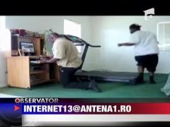 Banda de alergare l-a pacalit