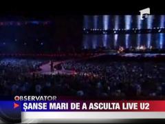 Sanse mari de a asculta Live U2 la Bucuresti