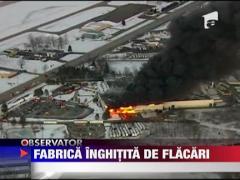 Fabrica inghitita de flacari