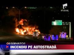 Incendiu pe autostrada, in Texas
