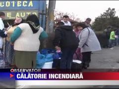 Autocar in flacari langa Dej