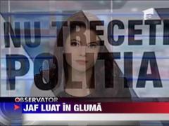 Jaf luat in gluma, la o banca din Bucuresti