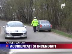 Accidentati si incendiati
