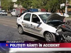 Politisti raniti intr-un accident auto