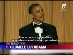 Obama il ironizeaza pe Donald Trump