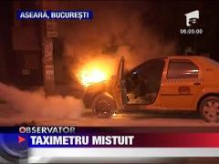 Masina unui taximetrist a luat foc in timpul mersului