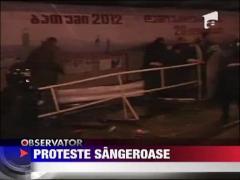 Proteste sangeroase in Georgia: 2 morti