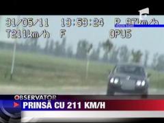 O soferita din Bacau, prinsa cu 211 km/h