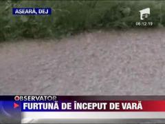 O furtuna a transformat strazile din Dej in adevarate rauri de gheata