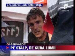 S-a urcat pe un stalp electric de gura satului