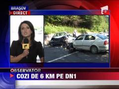 Cozi de 6 kilometri pe DN1 din cauza unui accident