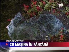 A intrat cu masina direct intr-o fantana arteziana