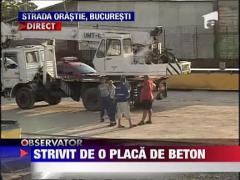 Un muncitor a murit strivit sub mai multe placi de beton pe un santier din Capitala