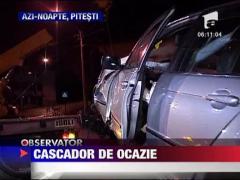 Accident spectaculos in Pitesti
