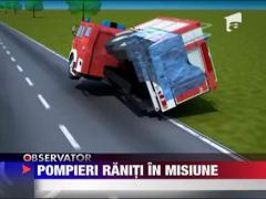 UPDATE / Pompieri raniti in misiune