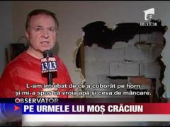 S-a crezut Mos Craciun si a ramas blocat pe horn