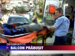 S-au prabusit de la etajul 4 al unui bloc cu tot cu balcon