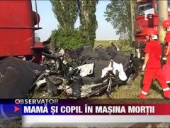Mama si copil spulberati de tren