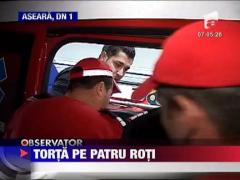 Masina in flacari pe DN1