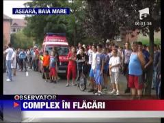 Incendiu puternic in centrul orasului Baia Mare