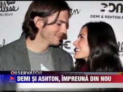 Ashton si Demi s-au afisat impreuna