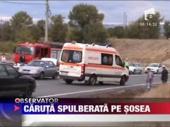 Caruta spulberata pe sosea