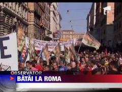 Violente pe strazile din Roma