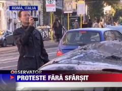 135 de raniti si pagube de un milion de euro la Roma