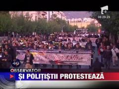 Sute de pompieri, politisti si paznici de coasta au protestat la Atena fata de noile masuri de austeriate