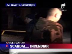 Masina incendiata de camatari in Targoviste