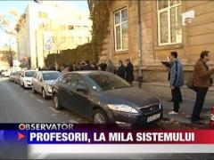 Zeci de profesori au protestat azi in fata Ministerului Educatiei