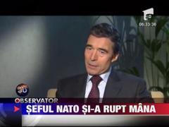 Secretarul NATO si-a rupt mana