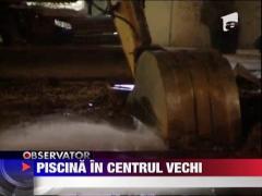 Dorel loveste la Bucuresti: O strada din Centru Vechi s-a transformat in piscina